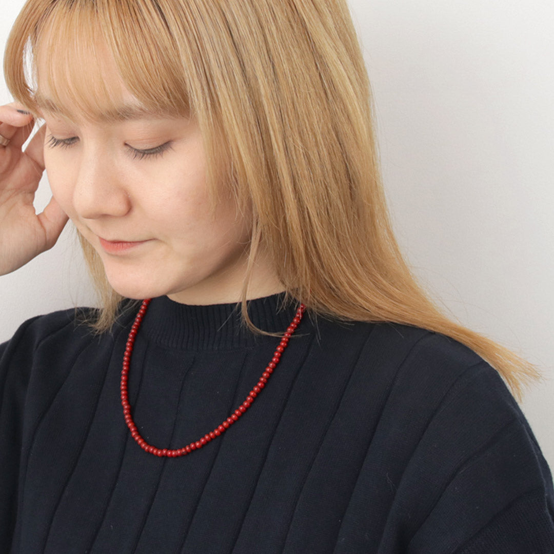 phaduA (パ・ドゥア) ホワイト ハート アンティーク グラス ビーズ ネックレス