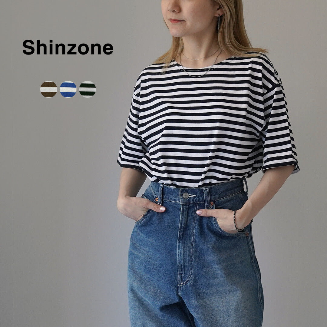 【30%OFF】SHINZONE(シンゾーン) ハーフ マリンボーダー Tシャツ 24MMSCU02