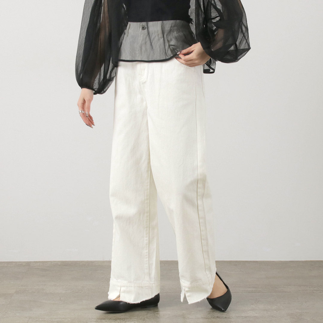 【30%OFF】CYAN TOKYO(シアン トーキョー) リブウエスト デニム ワイド