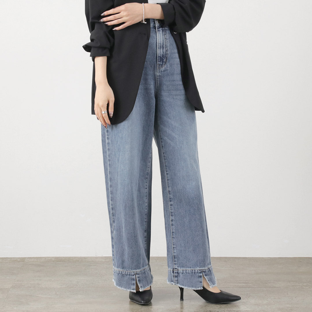 【30%OFF】CYAN TOKYO(シアン トーキョー) リブウエスト デニム ワイド