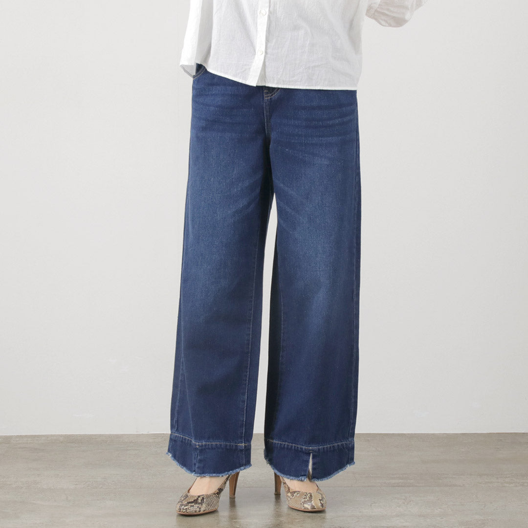 【30%OFF】CYAN TOKYO(シアン トーキョー) リブウエスト デニム ワイド