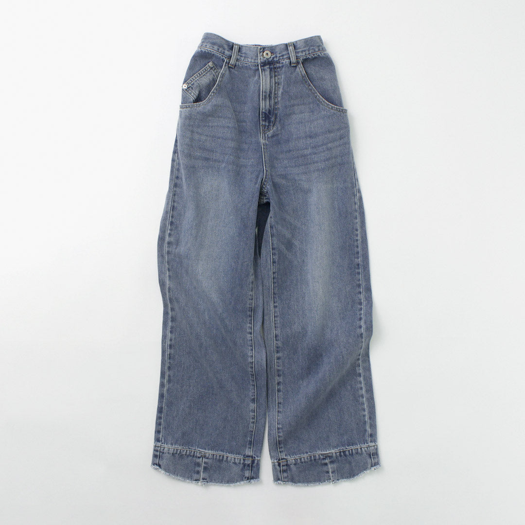 【30%OFF】CYAN TOKYO(シアン トーキョー) リブウエスト デニム ワイド
