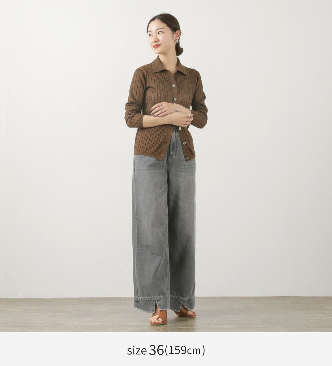 【30%OFF】CYAN TOKYO(シアン トーキョー) リブウエスト デニム ワイド