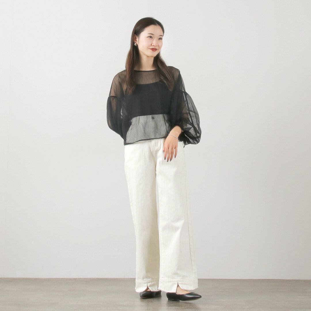 【30%OFF】CYAN TOKYO(シアン トーキョー) リブウエスト デニム ワイド