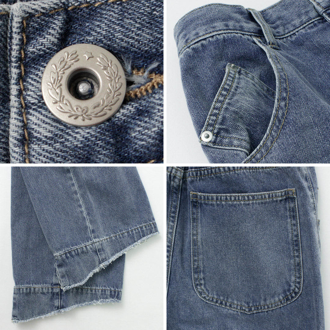 【30%OFF】CYAN TOKYO(シアン トーキョー) リブウエスト デニム ワイド