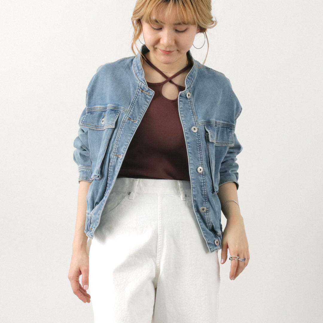 CYAN TOKYO(シアン トーキョー) スタンドカラー ショートデニムジャケット