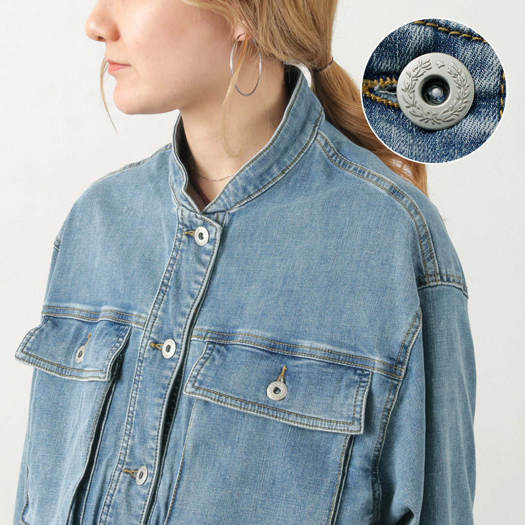 CYAN TOKYO(シアン トーキョー) スタンドカラー ショートデニムジャケット