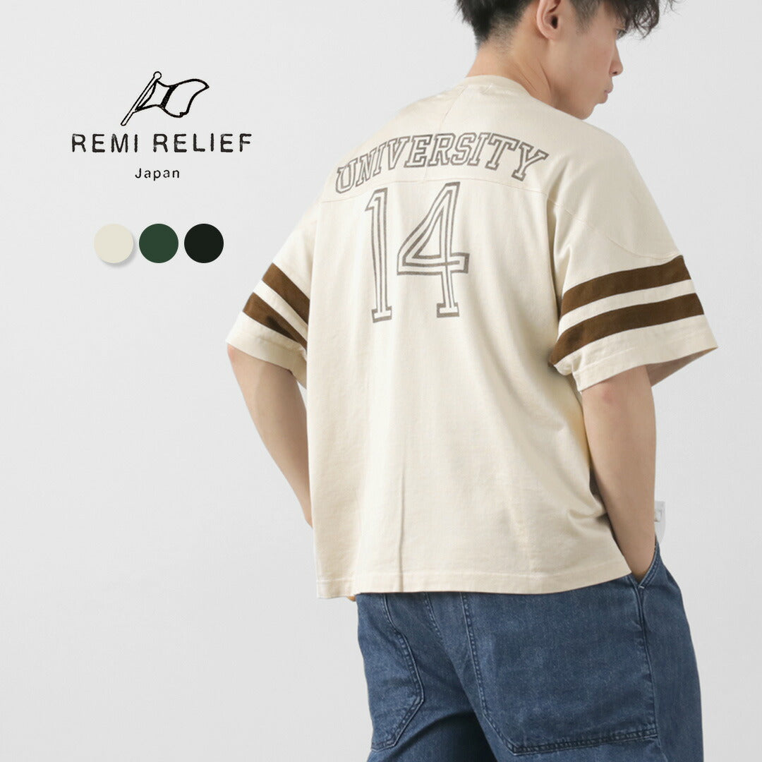 【20%OFF】REMI RELIEF(レミレリーフ) SP加工R/C天竺フットボールT(14)