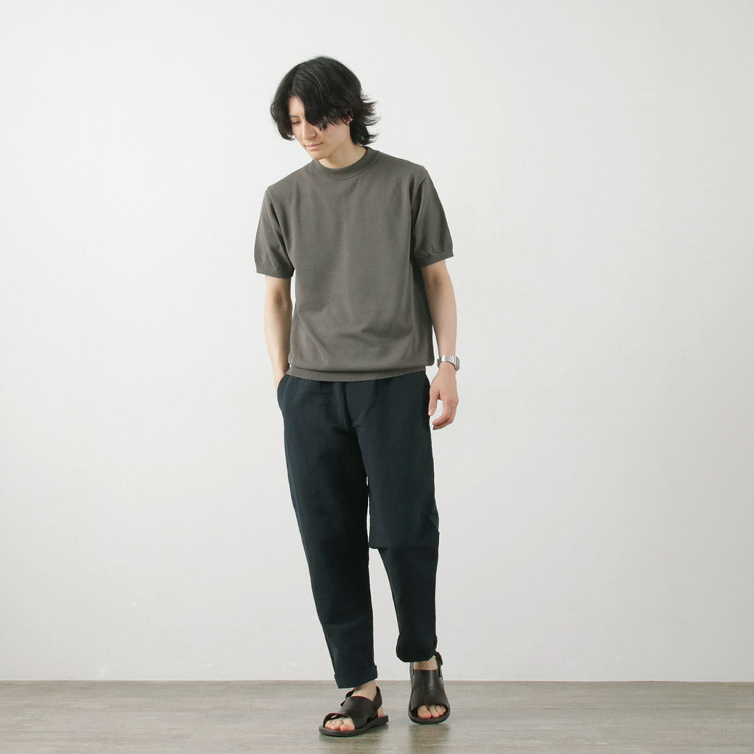 【20%OFF】MOONCASTLE(ムーンキャッスル) アイスコットン モックネック ショートスリーブ ニットTee 2024年モデル