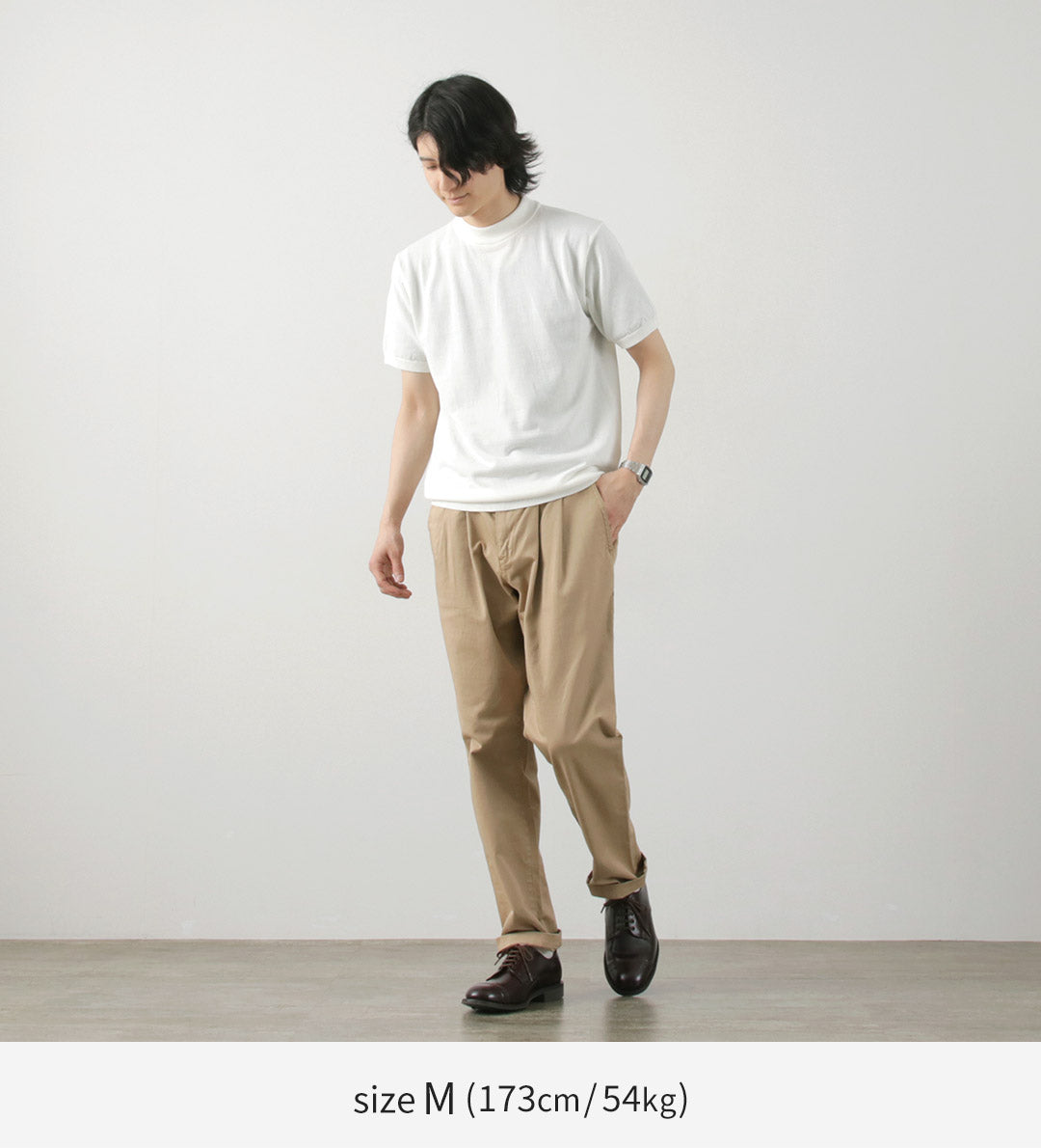 【20%OFF】MOONCASTLE(ムーンキャッスル) アイスコットン モックネック ショートスリーブ ニットTee 2024年モデル