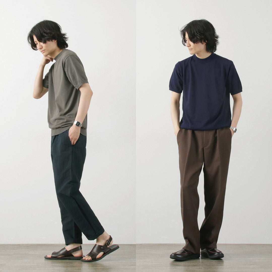 【20%OFF】MOONCASTLE(ムーンキャッスル) アイスコットン モックネック ショートスリーブ ニットTee 2024年モデル