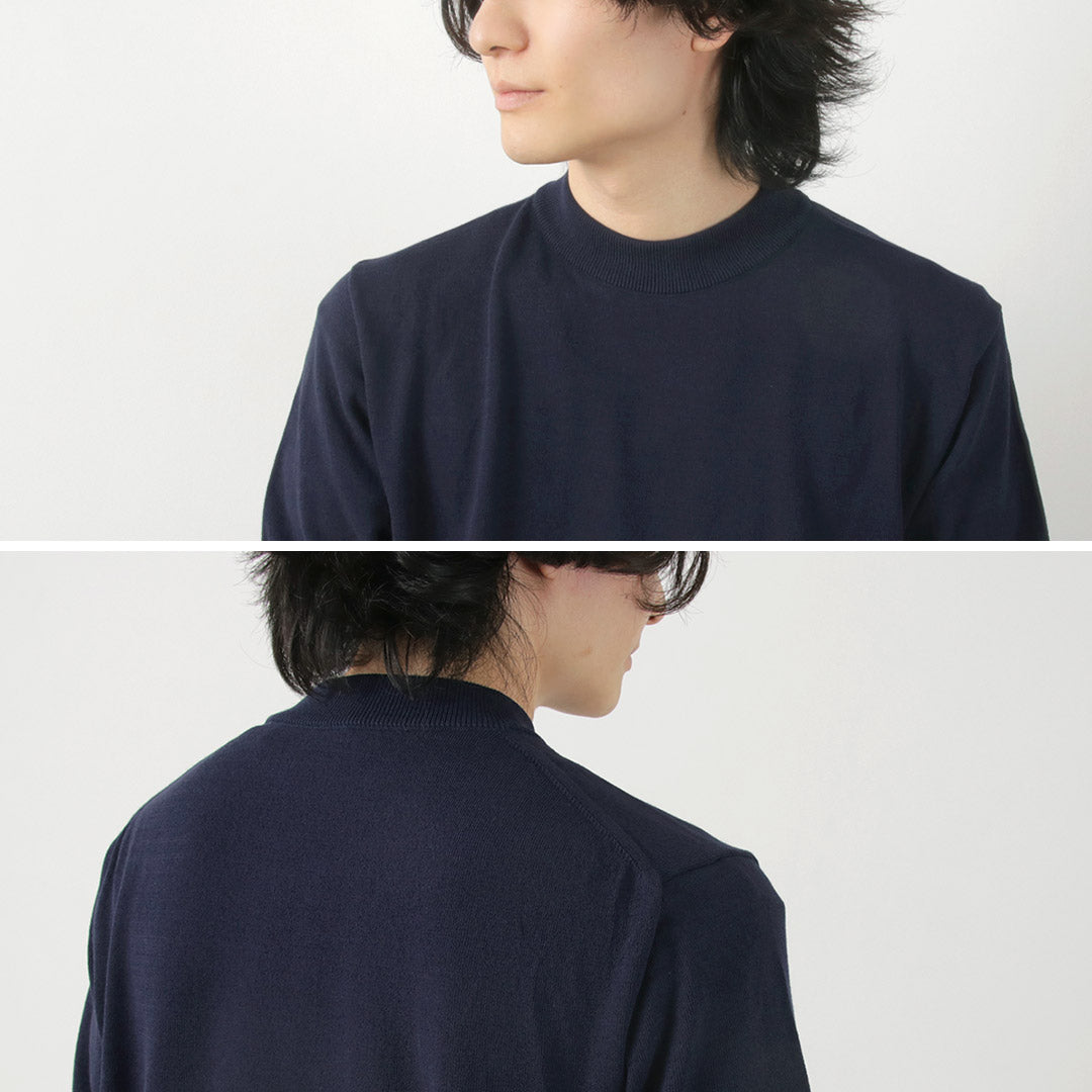 【20%OFF】MOONCASTLE(ムーンキャッスル) アイスコットン モックネック ショートスリーブ ニットTee 2024年モデル