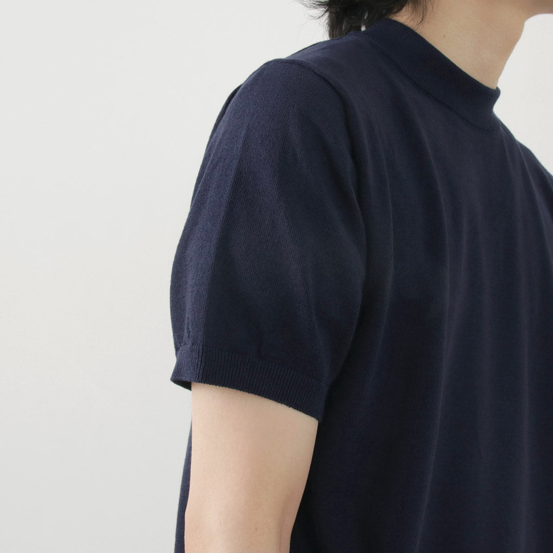 【20%OFF】MOONCASTLE(ムーンキャッスル) アイスコットン モックネック ショートスリーブ ニットTee 2024年モデル