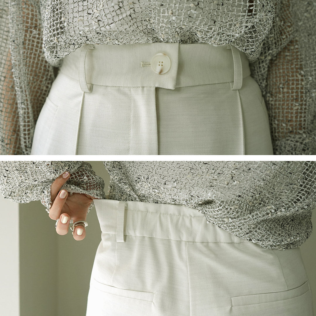 【30%OFF】YENN(イェン) カーブ テーパードパンツ