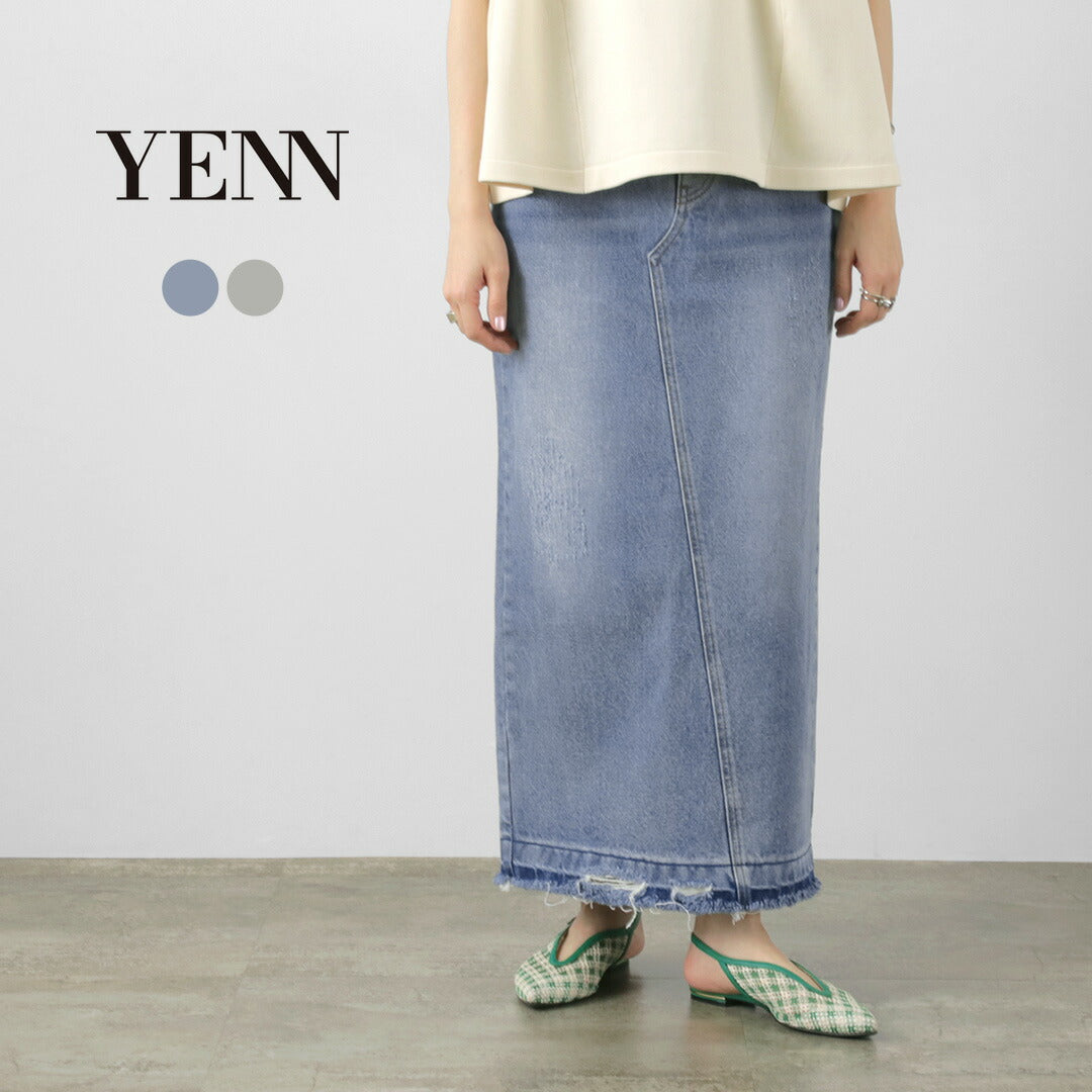 YENN(イェン) バックスリット デニムマキシスカート