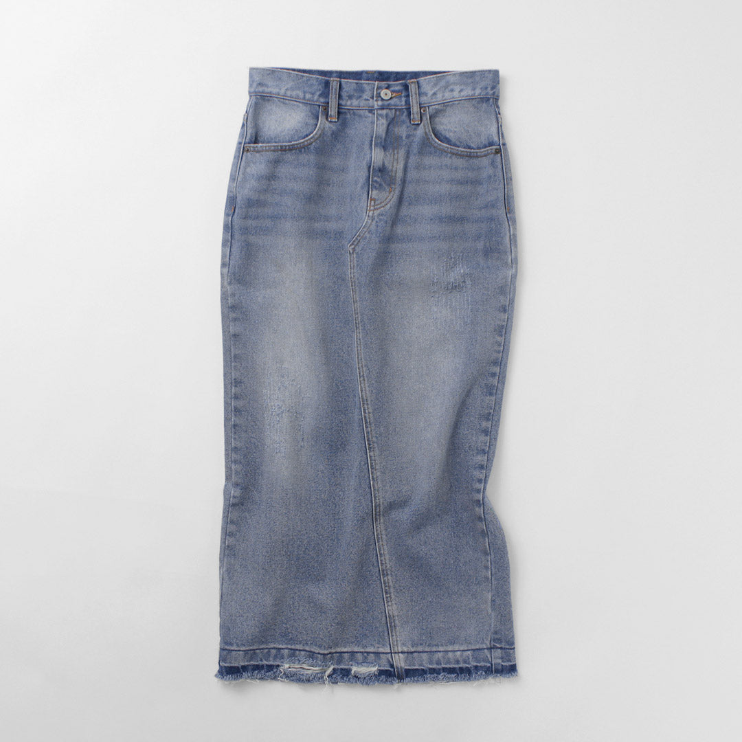 YENN(イェン) バックスリット デニムマキシスカート