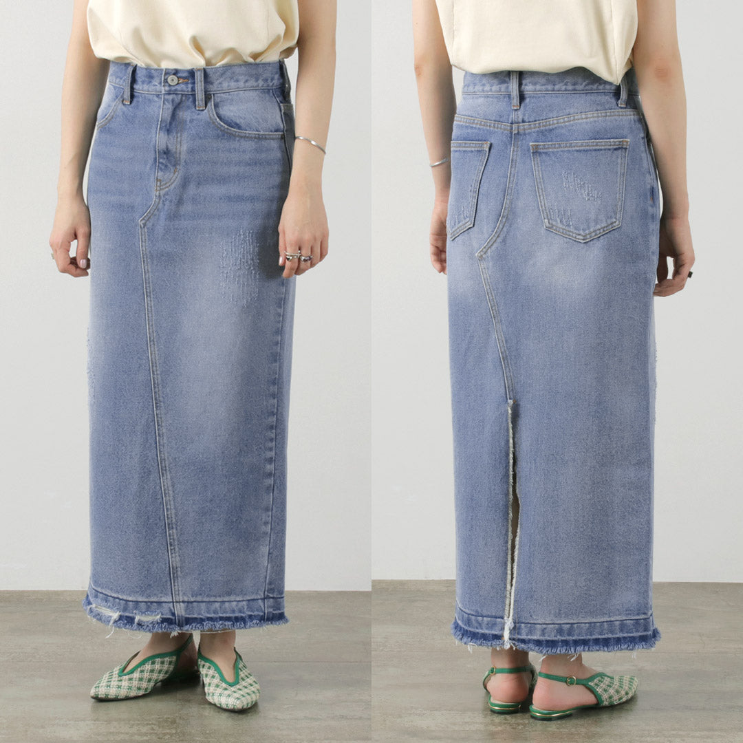 YENN(イェン) バックスリット デニムマキシスカート