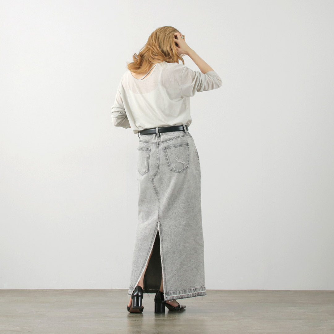 YENN(イェン) バックスリット デニムマキシスカート