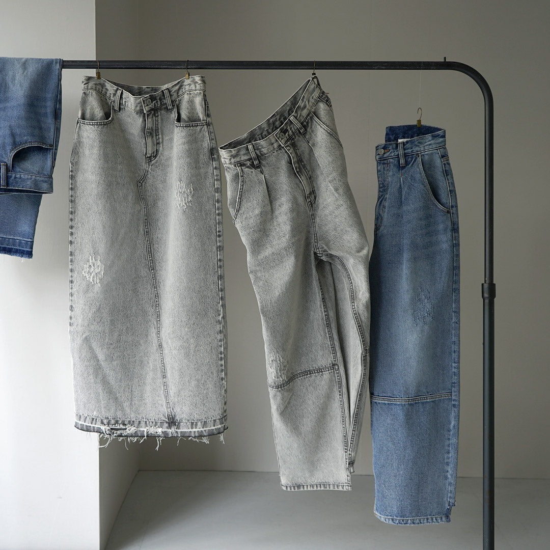 YENN(イェン) バックスリット デニムマキシスカート