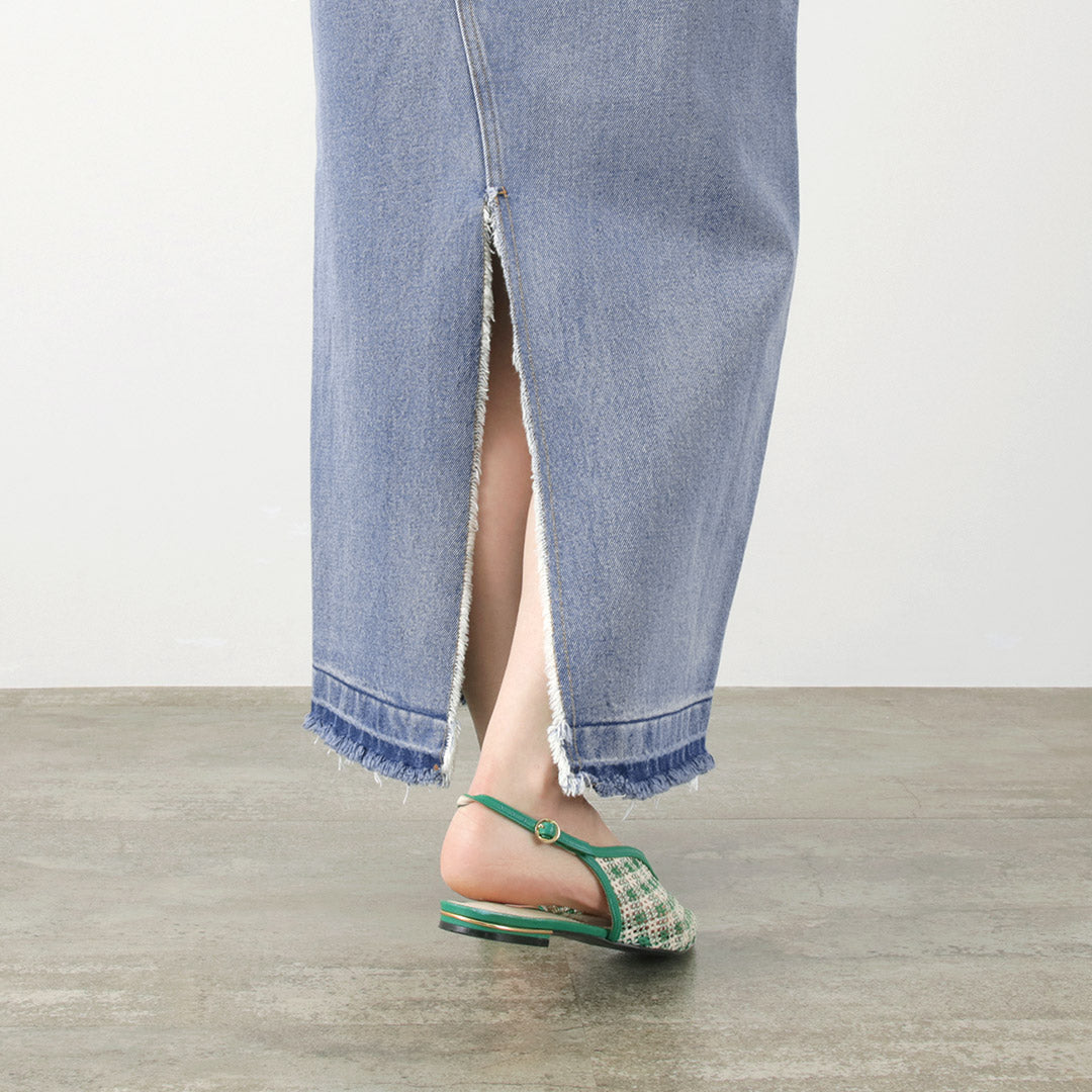 YENN(イェン) バックスリット デニムマキシスカート