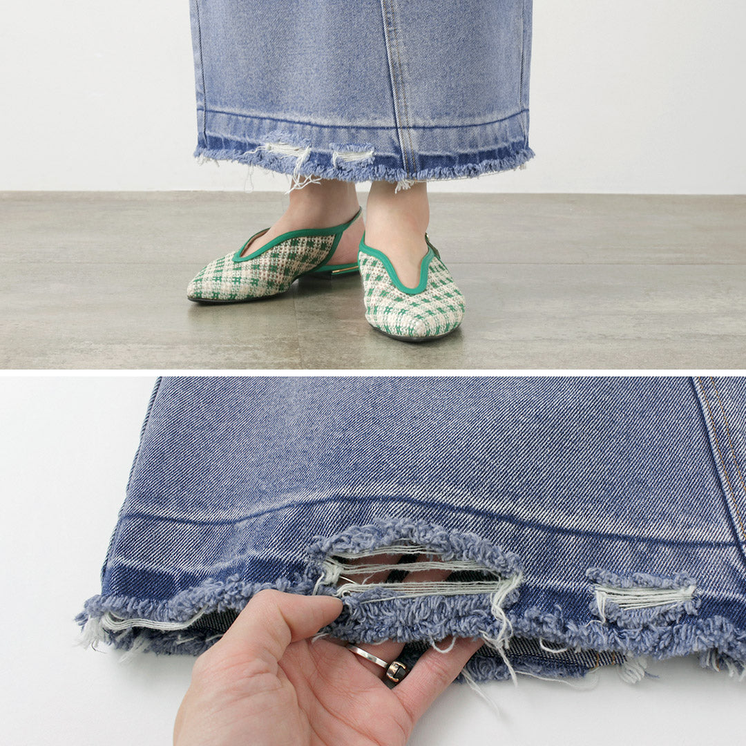 YENN(イェン) バックスリット デニムマキシスカート