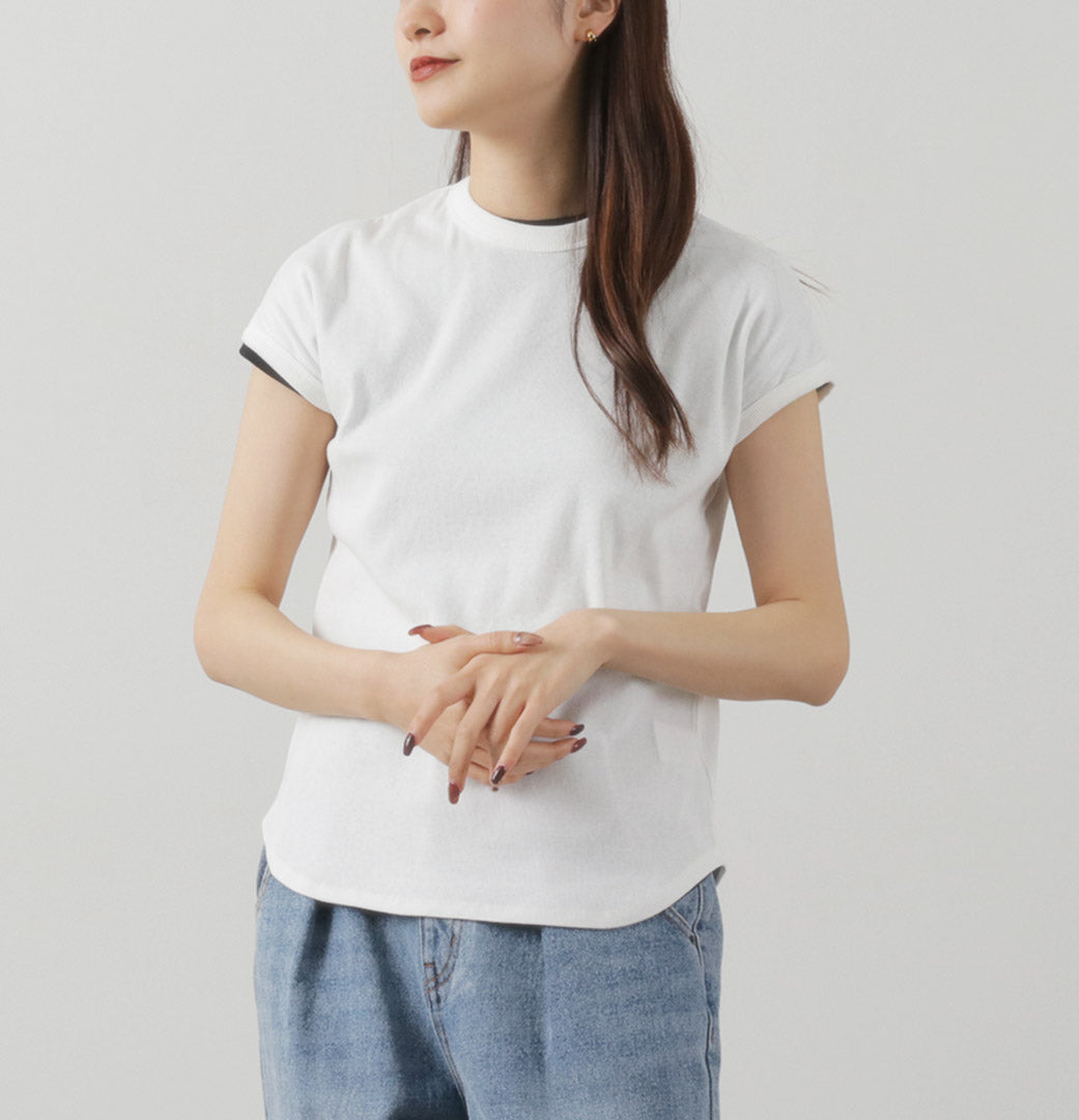 YENN(イェン) ショートスリーブ リブ Tシャツ