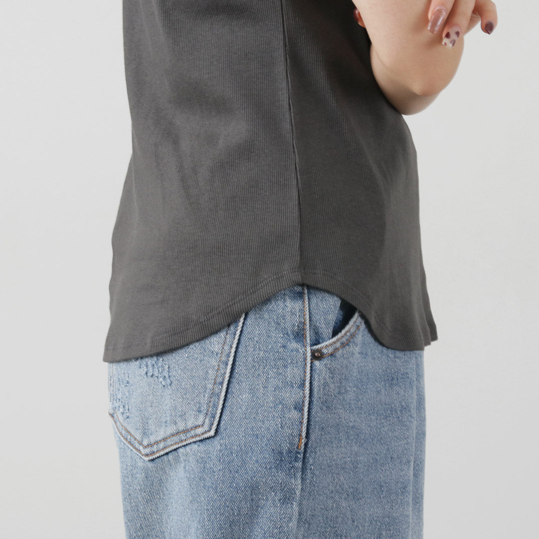 YENN(イェン) ショートスリーブ リブ Tシャツ