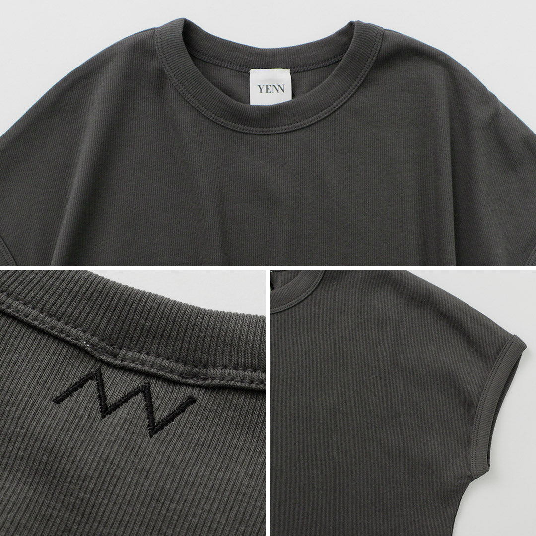 YENN(イェン) ショートスリーブ リブ Tシャツ