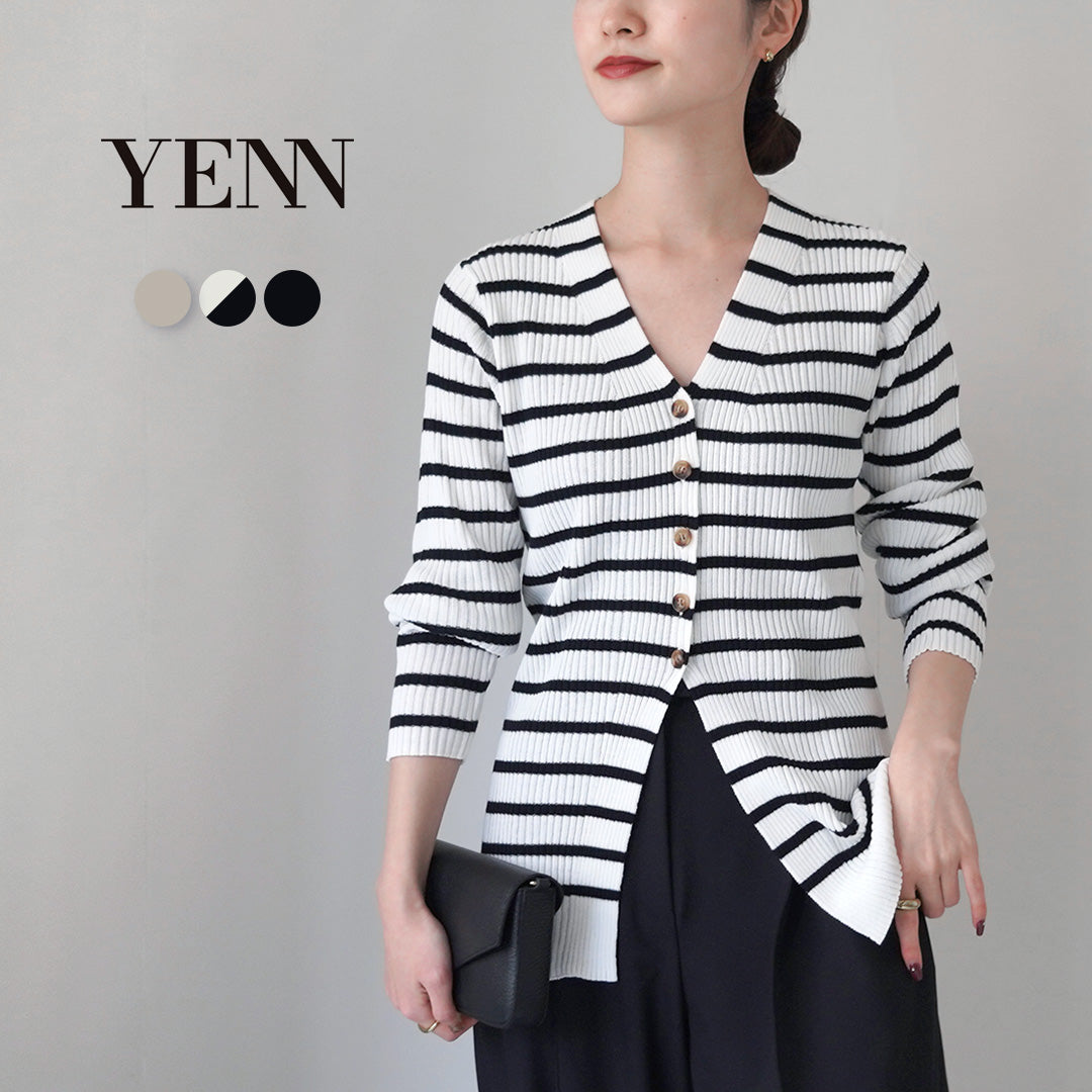 YENN(イェン) リブニット カーディガン