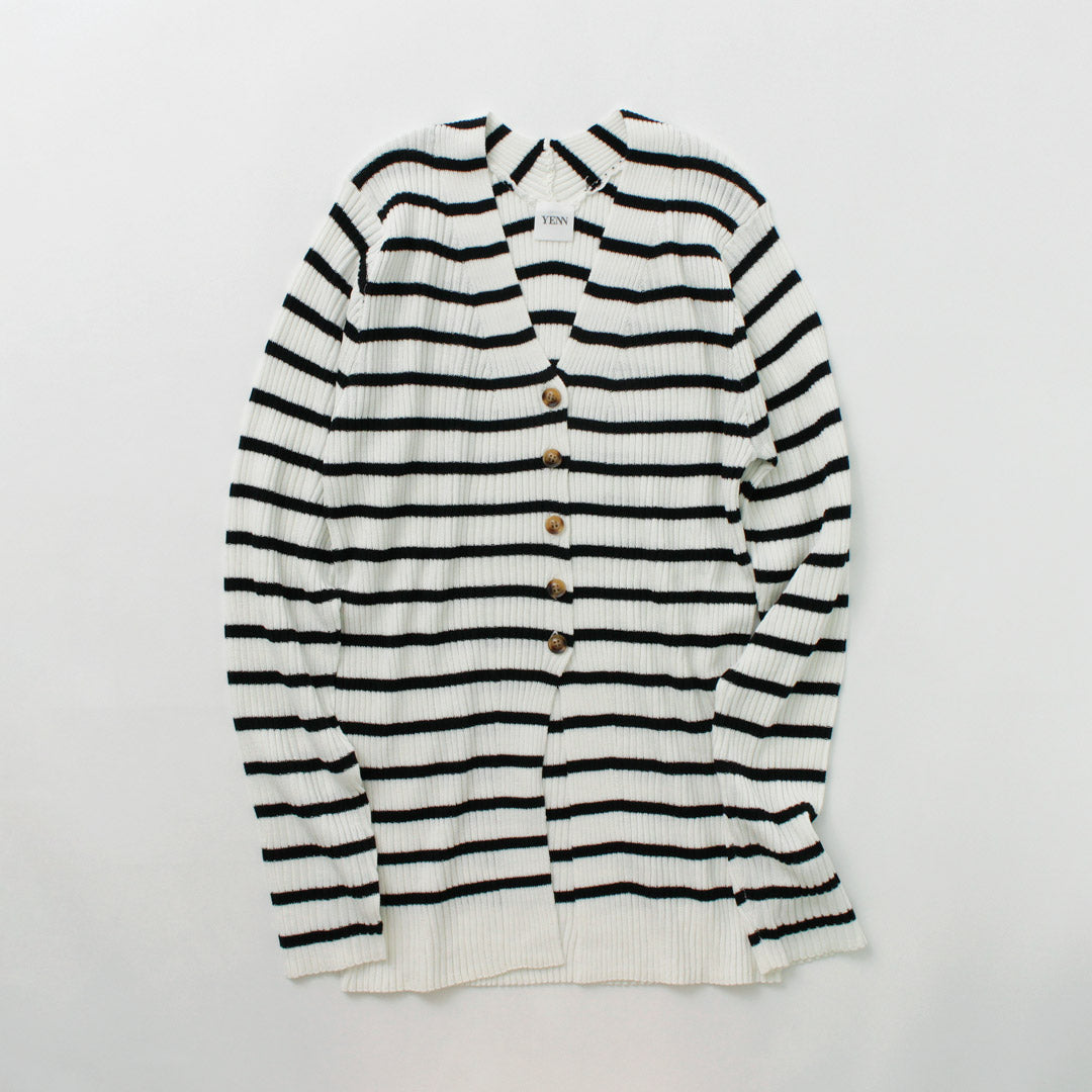 YENN(イェン) リブニット カーディガン