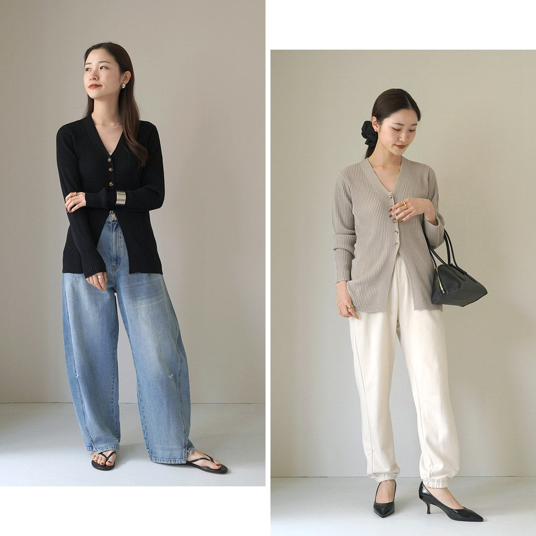 YENN(イェン) リブニット カーディガン