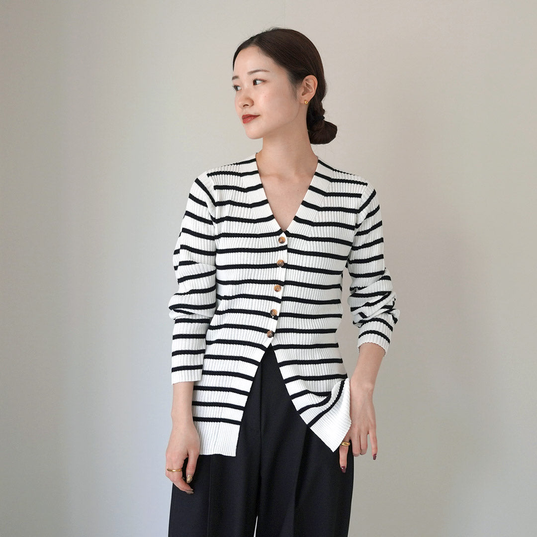 YENN(イェン) リブニット カーディガン