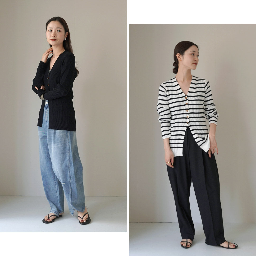 YENN(イェン) リブニット カーディガン