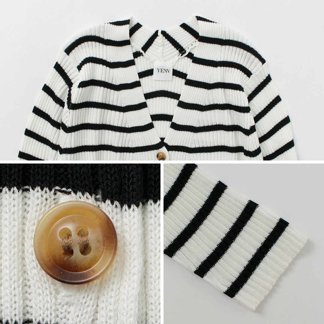 YENN(イェン) リブニット カーディガン