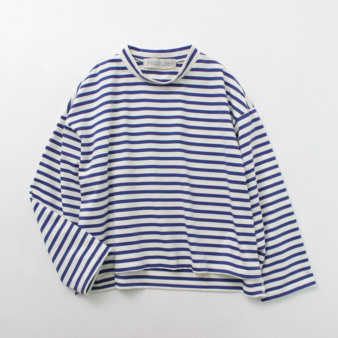 【30%OFF】MIDIUMI(ミディウミ) ボーダー ボトルネック Tシャツ