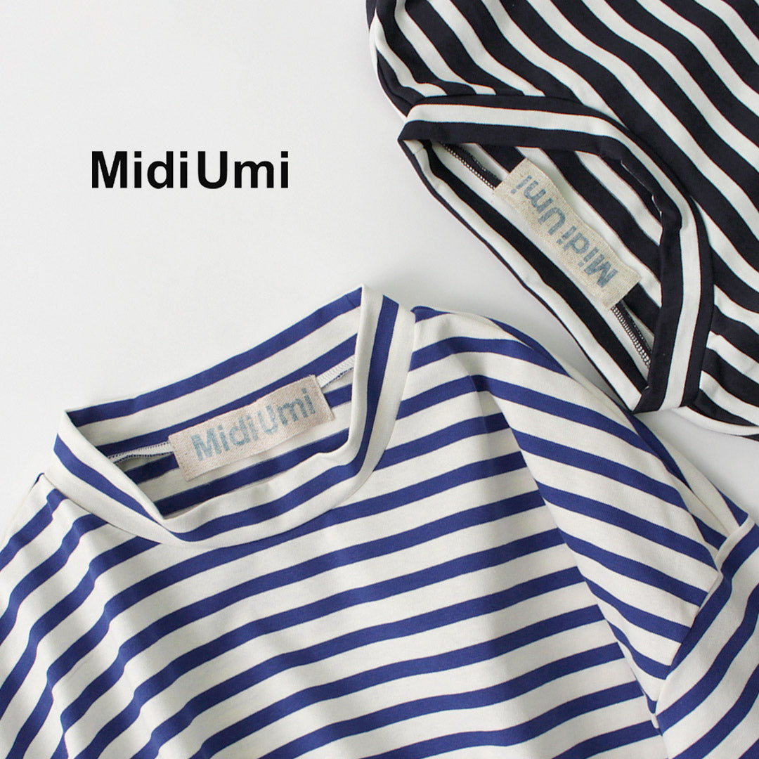 【30%OFF】MIDIUMI(ミディウミ) ボーダー ボトルネック Tシャツ