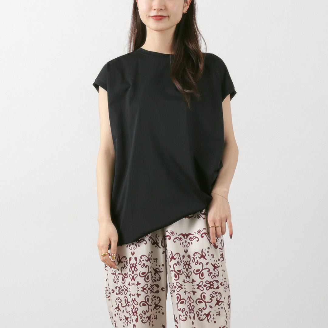 【20%OFF】mizuiro ind(ミズイロインド) フレンチスリーブ サイドアッププルオーバー