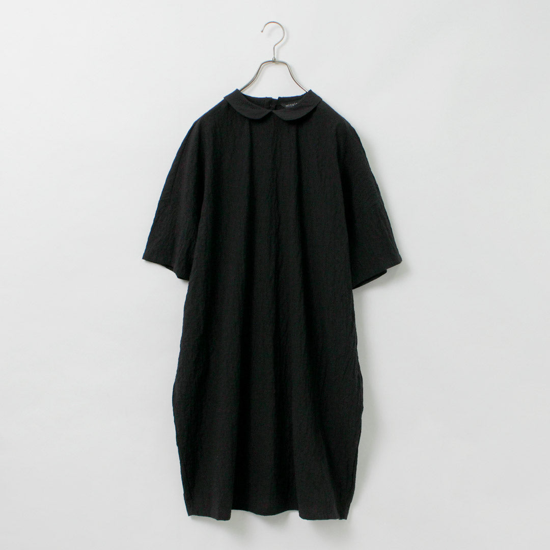mizuiro ind(ミズイロインド) ラウンドカラー コクーンワンピース