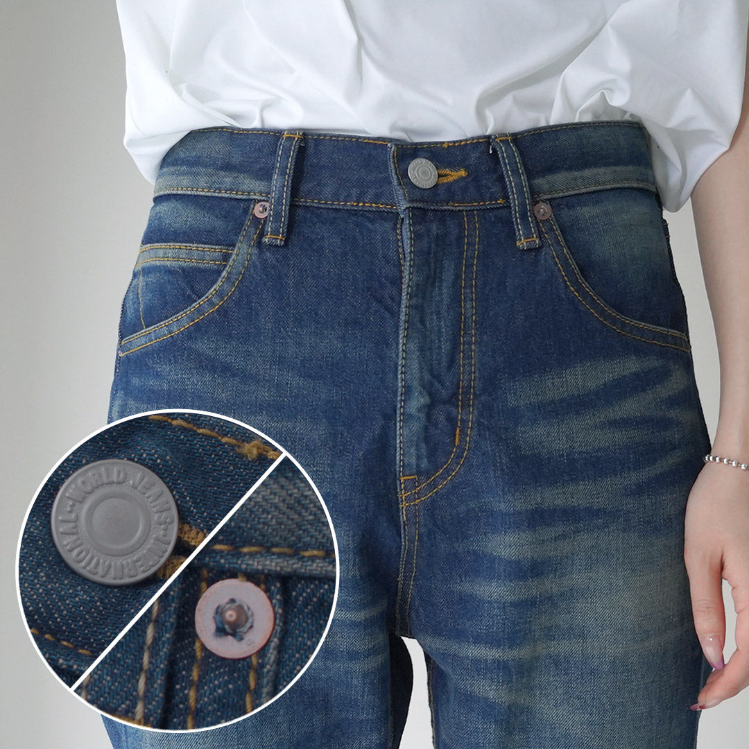 mizuiro ind(ミズイロインド) ハイウエスト デニム 加工