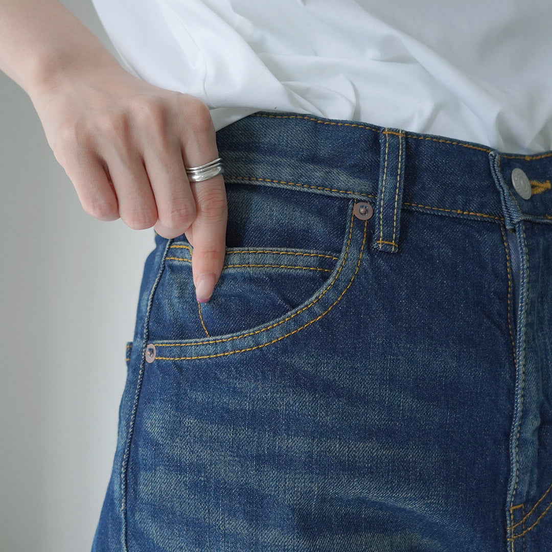 mizuiro ind(ミズイロインド) ハイウエスト デニム 加工