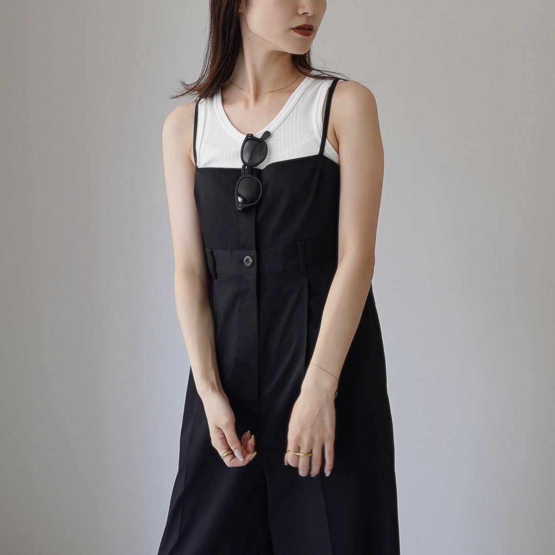 【30%OFF】ETRE TOKYO(エトレトウキョウ) レイヤードライクナローストラップオールインワン 1224330165-0