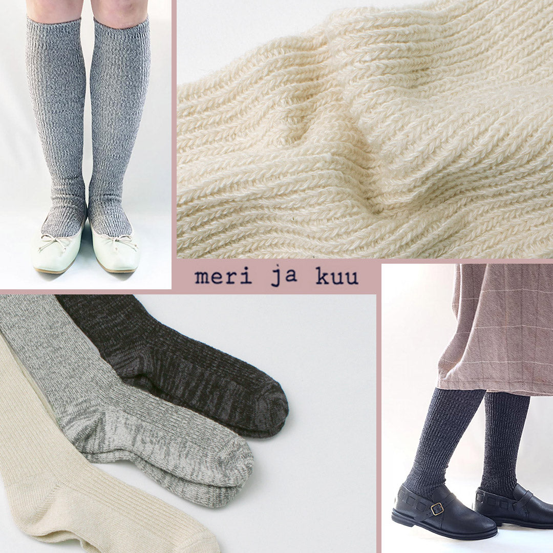 meri ja kuu(メリヤクー) シルクコットン ハイソックス ツリーの温もり