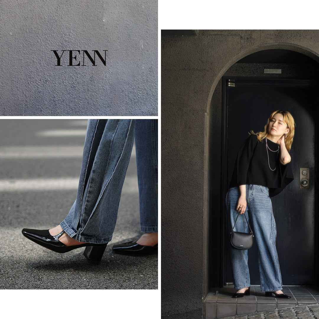 YENN(イェン) サイドプリーツ デニムパンツ