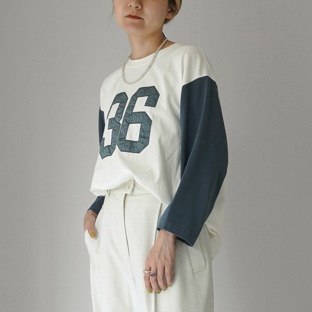 【30%OFF】KHA:KI(カーキ) 刺繍ベースボールTEE