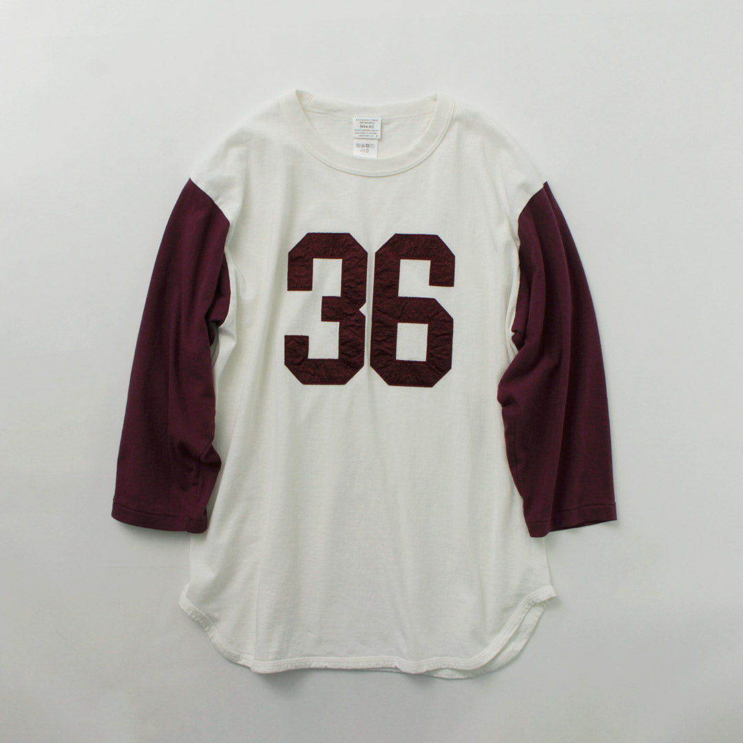 【30%OFF】KHA:KI(カーキ) 刺繍ベースボールTEE