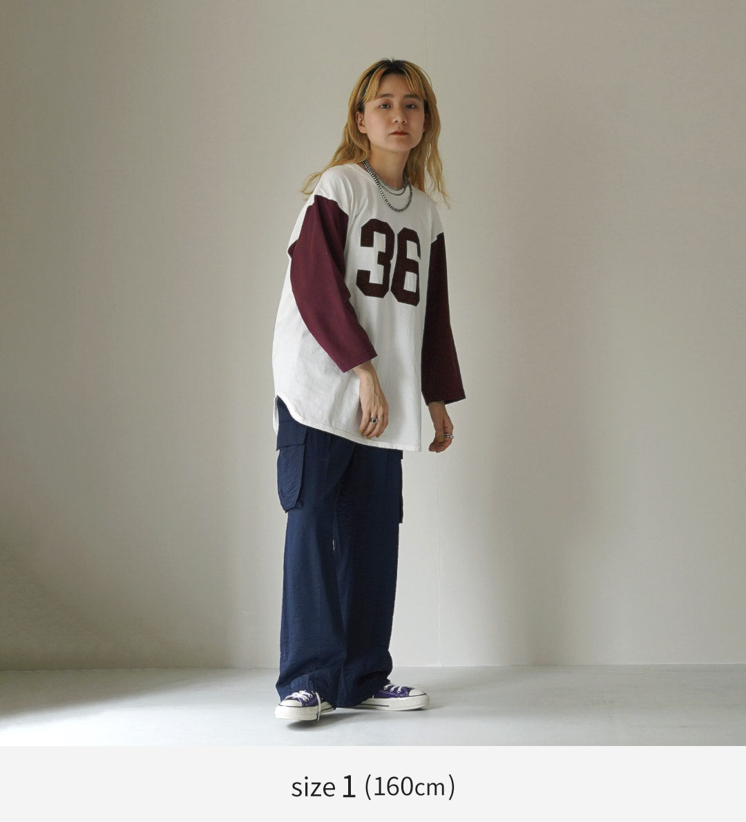 【30%OFF】KHA:KI(カーキ) 刺繍ベースボールTEE