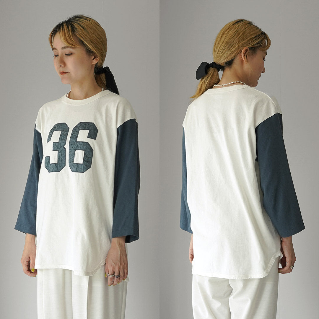 【30%OFF】KHA:KI(カーキ) 刺繍ベースボールTEE