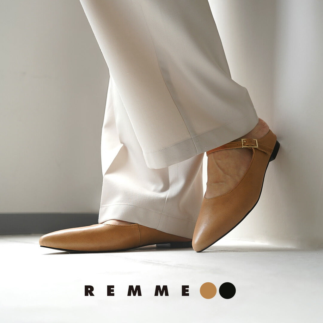 REMME(レメ) ポインテッドメリージェーン スリッポン シープレザー
