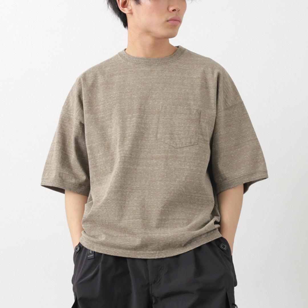 REMI RELIEF(レミレリーフ) 別注 メランジ天竺 半袖 ポケットTシャツ