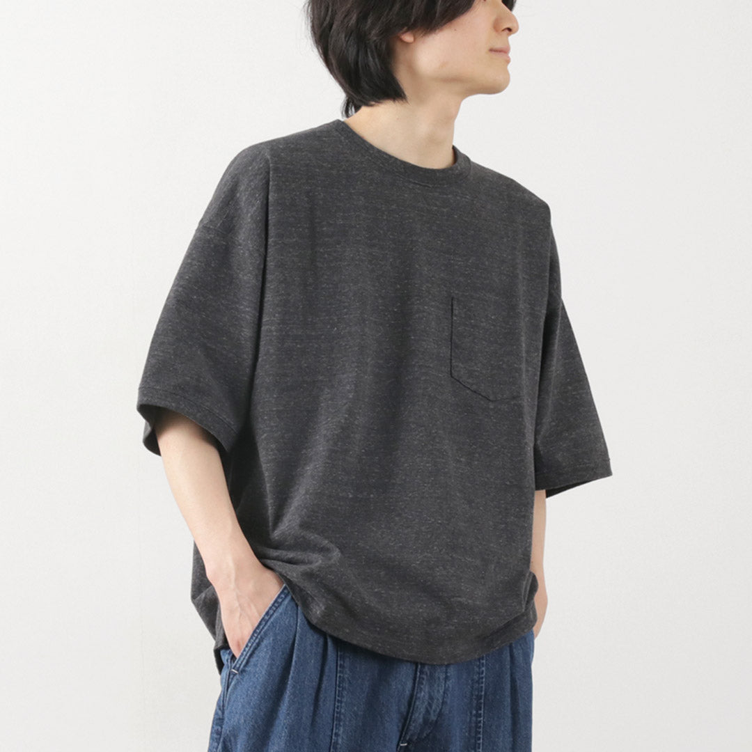REMI RELIEF(レミレリーフ) 別注 メランジ天竺 半袖 ポケットTシャツ